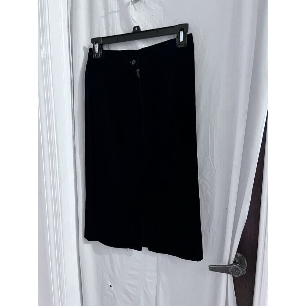 Vintage 80's Scott McClintock Women's Black Velvet Midi Pencil Skirt Size 8 NEW - Picture 2 of 7